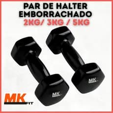 Halteres Emborrachados 2KG 3KG 5KG Sextavado Treino Em Casa Peso de Academia Fortalecimento Muscular