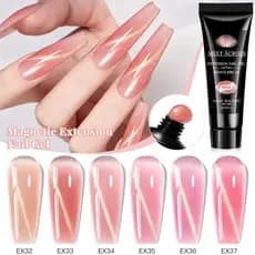 Conheça Através 20ml 6 Cores Tubo Olho De Gato Extensão Magnética Construtor Gel Soak Off UV LED Verniz De Longa Duração