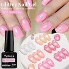 MTSSII 7ml Espuma De Leite Gelo Esmagado Glitter Gel Polonês Espumante Shimmer Soak Off UV LED Verniz Para Nail Art Bril