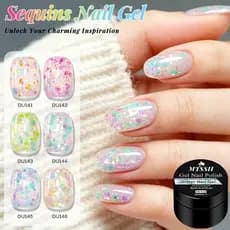 MTSSII 8ml Lantejoulas Brilho Glitter Gel De Unhas Flocos Brilhantes Durável Embeber Fora UV Lâmpada LED Curada Alto Unh