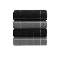 Jogo/Kit 4 Pano De Prato Atoalhado Chef Premium Felpudo 100% Algodão Atacada PRETO e CINZA