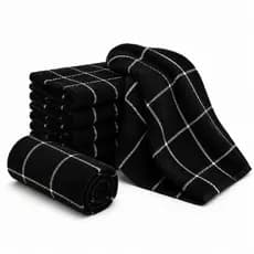 kit 10 guardanapo preto grande grosso copa atoalhado pano de prato para cozinha 100% algodão