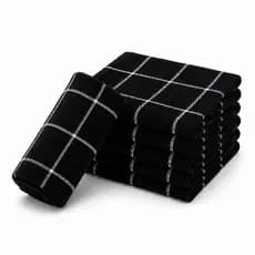 kit 6 pano de prato preto grande grosso copa atoalhado para cozinha 100% algodão promoção