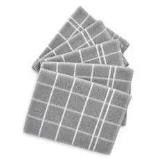Kit 10, 5 ou 3 Pano De Prato Atoalhado Grande Copa Chef Copa Listrado 100% Algodão Atacado CINZA