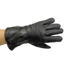 Luvas Retrô de Couro para Motocicleta / Luvas Impermeáveis para Moto/Fecho Zíper