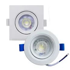 kit 5 un Luminária Led Spot 7W 10W  Redondo Quadrado Embutido Branco Frio Quente 3000k 6500k Bivolt