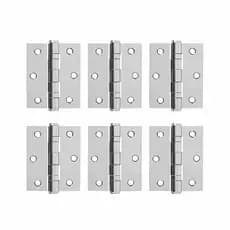 KIT 12 24 36 un dobradiças 2,5 polegada portas móveis madeira Aço inoxidável  parafusos não granfei