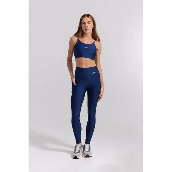 Conjunto Legging + Top Compact Com Bolso Marinho Zero Transparência Proteção UV50+ Tecnologia Dry  Modela o Corpo