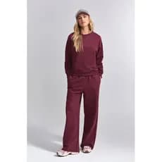 Conjunto Moletom Casual Feminino com Casaco Oversized e Calça Pantalona
