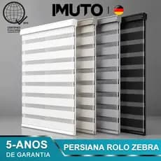 140*160CM Persiana Rolo Dupla Zebra Cortina Para Janela Quarto Sala Escritório Blackout Parcial Moderna Fácil Instalação