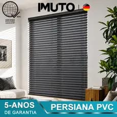 Persiana Horizontal PVC 27mm Branca Preta Cinza para Janela Sala Quarto Cozinha Escritório com Kit de Instalação