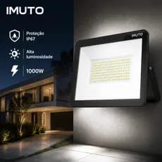 IMUTO Kit 2 Refletor Led 100w Holofote Bivolt Prova D'água Branco Frio Luz Intensa Forte Quintal