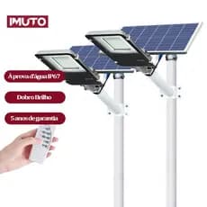 IMUTO MALL Luz de Rua Solar Externa à Prova d'Água Refletor de Ângulo Amplo com Controle Remoto