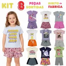 Kit 8 Peças Sortidas Infantis Verão Menina 1 ao 10