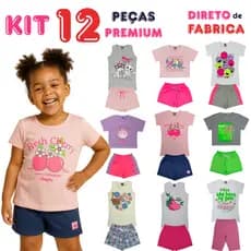 Kit 12 Peças Premium Sortidas Infantis Menina Coloridas 4 6 8 E 10 Anos
