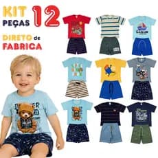 Kit 12 Peças Sortidas Infantis Verão Menino 1 ao 3