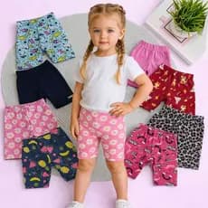 Kit Shorts Infantil Menina Verão Sortido | 100% algodão do 2 ao 12 | Bermuda Infantil Feminina | Shorts Menina