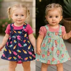 Roupa de Bebê Menina Body + Jardineira Tamanho M-G-01 | Roupa Infantil Menina Bebe Confortável