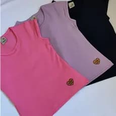 Kit 1 até 3 Camiseta Manga Curta Infantil para Menina 100% Algodão Lisa | Camiseta Básica Infantil Menina