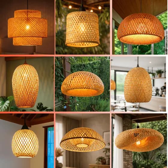 Lustres Pendentes de Teto Sala Cozinha Mesa Natural Rústicos Itens Selecionados Bivolt 110/220V