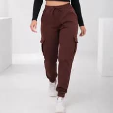 Calça Jogger Cargo Feminina Moletom Flanelado Premium 4 Bolsos Inverno Street