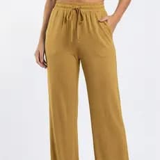 Calça Feminina Pantalona Malha Viscolycra 2 Bolsos Caimento Perfeito e Elegância Zero Transparência