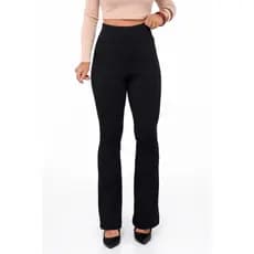 Calça Legging Flare Feminina Suplex Flanelado Inverno Cintura Alta Modeladora Confortável Premium