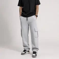 Calça Cargo Baggy de Moletom Unissex Premium Streetwear 5 Bolsos Masculino - Feminino