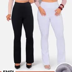 KIT 2 CALÇAS LEGGING FLARE Suplex Flanelado Premium – Cintura Alta Modeladora