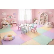 Kit 8 unidades Tatames Infantil 50cm x 50cm x 1cm Premium Bebê - Diversas Cores