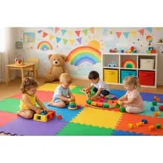Kit 12 Tatames Infantil 50x50 10mm Colorido Premium Antiderrapante