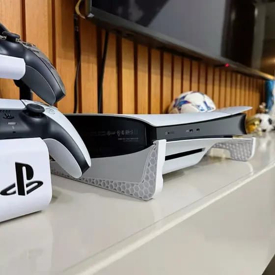 Suporte Play 5 Stand Base Horizontal Deitado Playstation Ps5 Slim C/ Disco