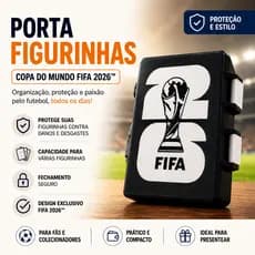 Porta Figurinha p/ Álbum Copa do Mundo 2026 - Caixa de Figurinha - Estojo Organizador de Figurinha