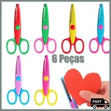 6 Peças Tesouras Para Picotar Corte Decorado Scrapbook Tesoura Escolar Artesanato Picote Ondas