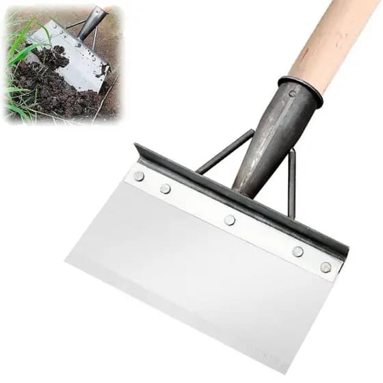 Pá multiuso para limpeza e jardinagem, remove resíduos teimosos e corta grama, sem cabo