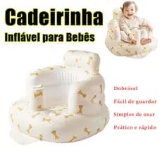 Cadeira infantil no estilo Sofá Inflável p/Bebês 3m+,é perfeita como assento de chão p/auxiliar a sentar c/bomba de ar