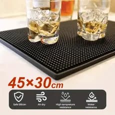 Tapete para Bar 45x30cm em PVC e borracha antiderrapante – Escorredor de copos para balcão e cozinha