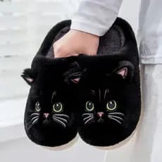 Adequado para chinelos femininos de gato fofos, adequados para homens, chinelos de sola grossa, chinelos de pelúcia de i