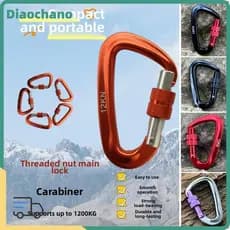Mosquetão De Segurança Profissional DIAOCBR , Ganchos De Chave Em Forma De D De 12KN 7 Cores , Fivela De Escalada De Alu