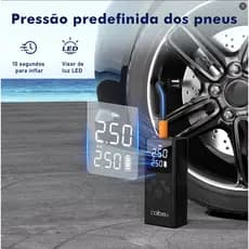 COIBEU Compressor de ar portátil , bomba digital inteligente, carregador de telefone celular
