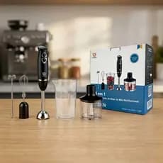 COIBEU Mixer Power Inox 5 Em 1 600w ,Batedor, Triturador, Mixer Turbo,Batedor Espumador Leite