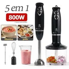COIBEU Mixer Power Inox 5 Em 1 600w Batedor, Triturador, Mixer Turbo,Batedor Espumador Leite