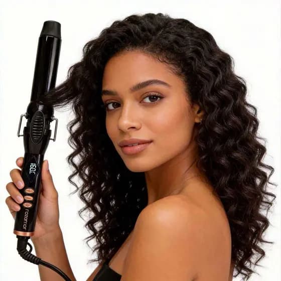 Curling Iron 32mm Professional Bivolt Curling Iron Natural Curl Cerâmica Anti-Frizz Cachos Duradouros