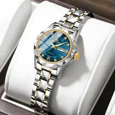 VAVAVOOM Women's Elegant Quartz Watch Stainless Steel Waterproof Metallic Strap 28mm Luxury  Perfect Gift