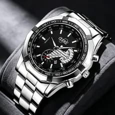 Luxo mens quartzo watch à prova d'água material de aço fino lente de safira Temporização automática