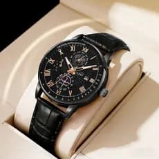 Relógio Masculino Relogio A Prova D'água Luxo Orient Leather Calendário Moda Simples e Moderna
