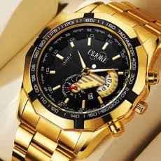 Men's Stainless Steel Waterproof Wrist Watch Fashion Business Luxury Automatic Quartz+Suitable for gifting