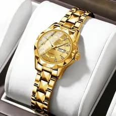 Women's Elegant Quartz Watch Stainless Steel Waterproof Metallic Strap 22mm Luxury  Perfect Gift