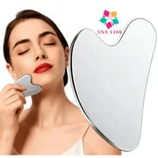 ANA 1108 Massageador Facial e Corporal Aço Inox Gua Sha Raspagem Skincare Rosto Relaxamento SPA  Lifting Facial-Rich