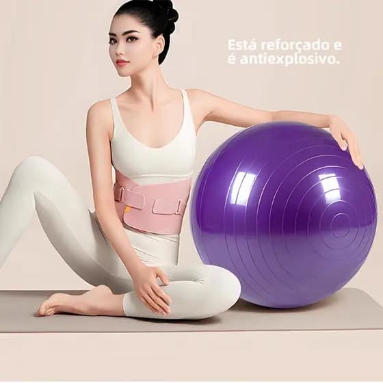Kit MaxBoost Bola Suiça 55/65cm - Resistente com Bomba para Abdominais e Pilates